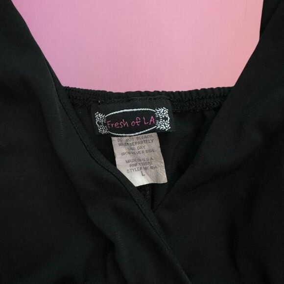 Vintage 90s Y2K black ruched baby doll tank top🎀 - Picture 3 of 3